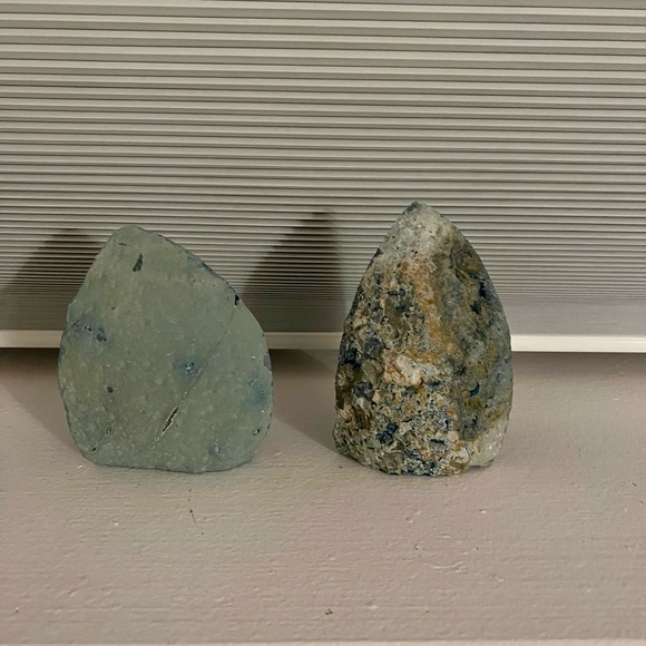 West Elm Agate Geode Book Ends - Blue - Picture 5 of 5